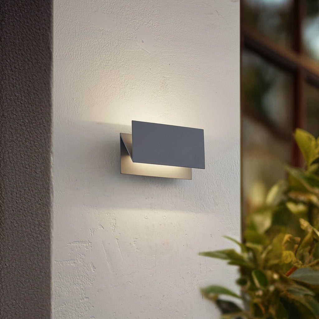 LED utevegglampe Meja grå aluminium bakside