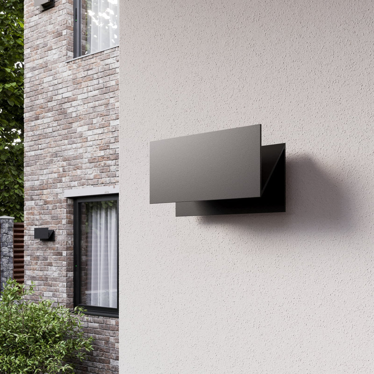 LED utevegglampe Meja svart aluminium detalj av LED-lys