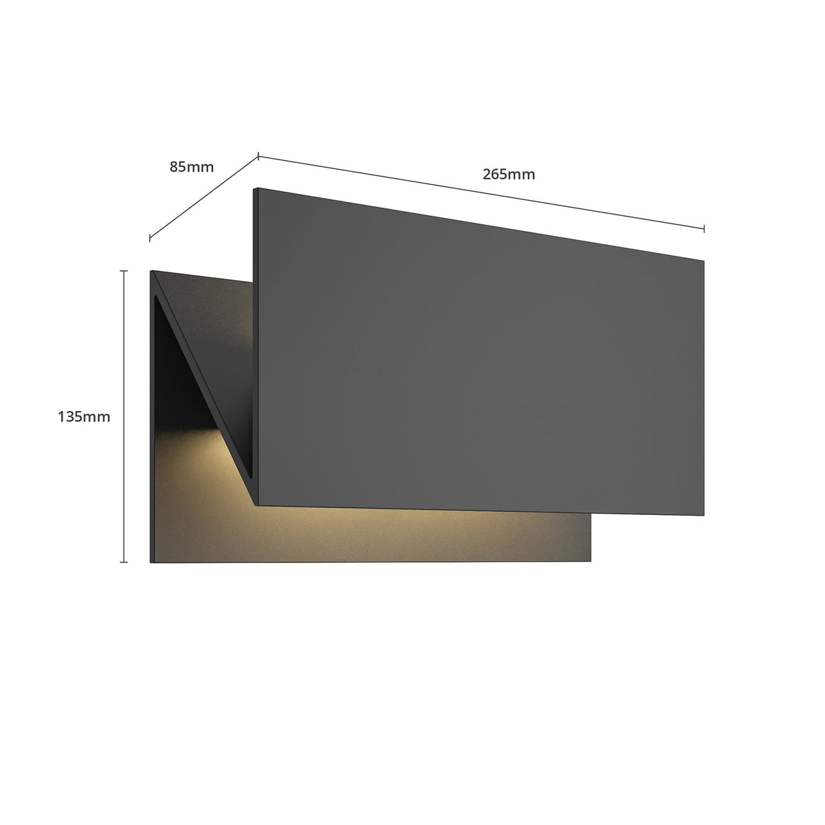 LED utevegglampe Meja svart aluminium nærbilde av materiale