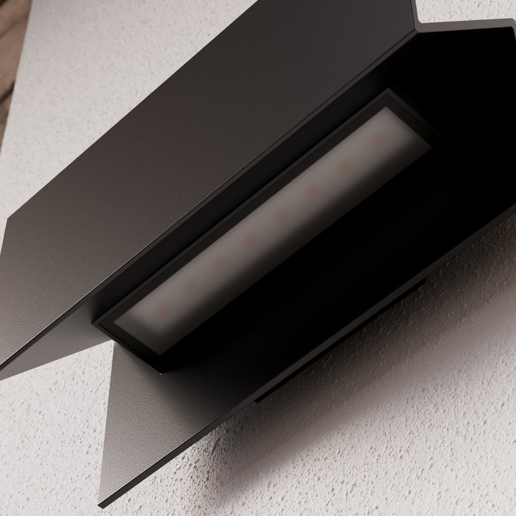 LED utevegglampe Meja svart aluminium sideprofil