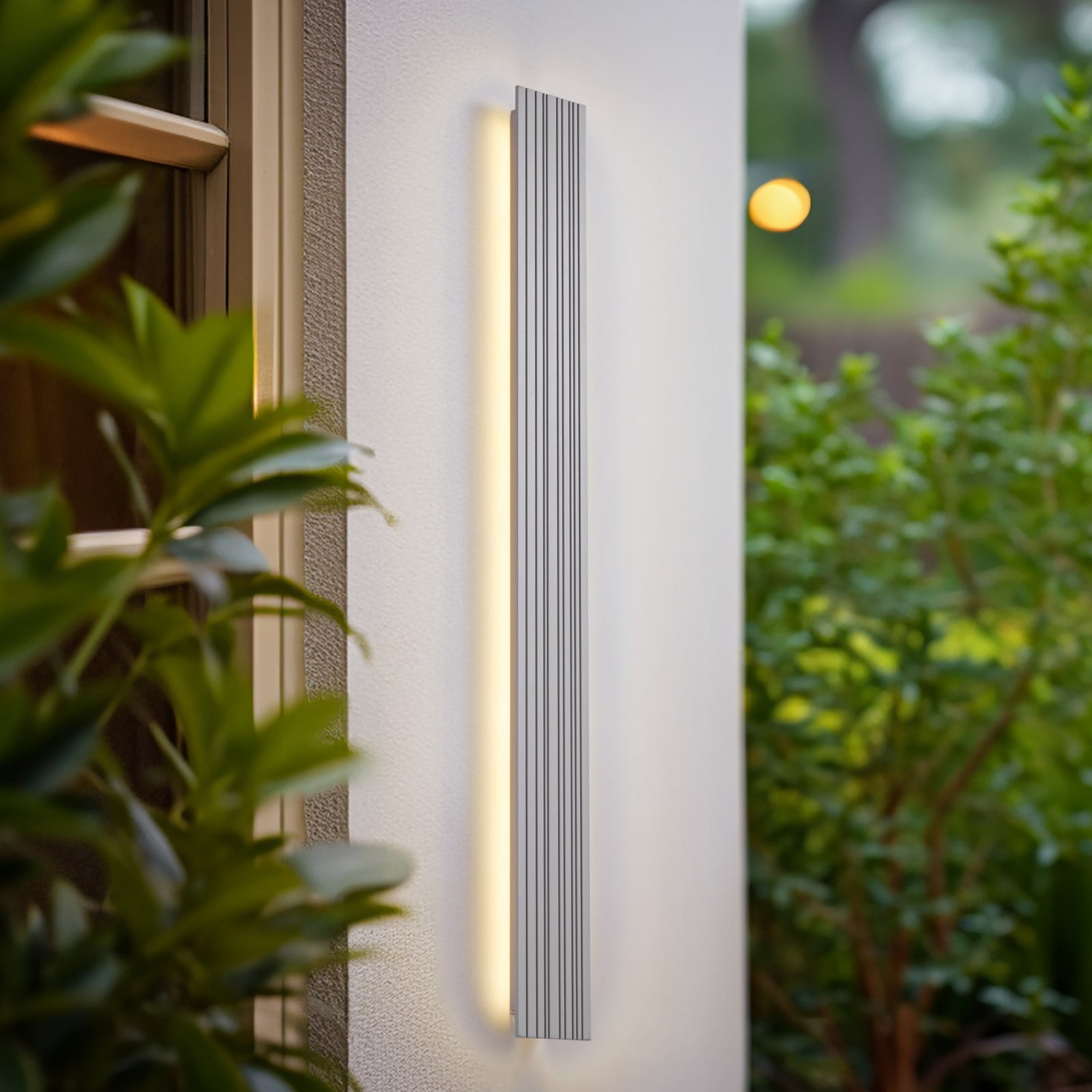 LED utevegglampe Melira aluminium 100 cm IP65 grå forfra
