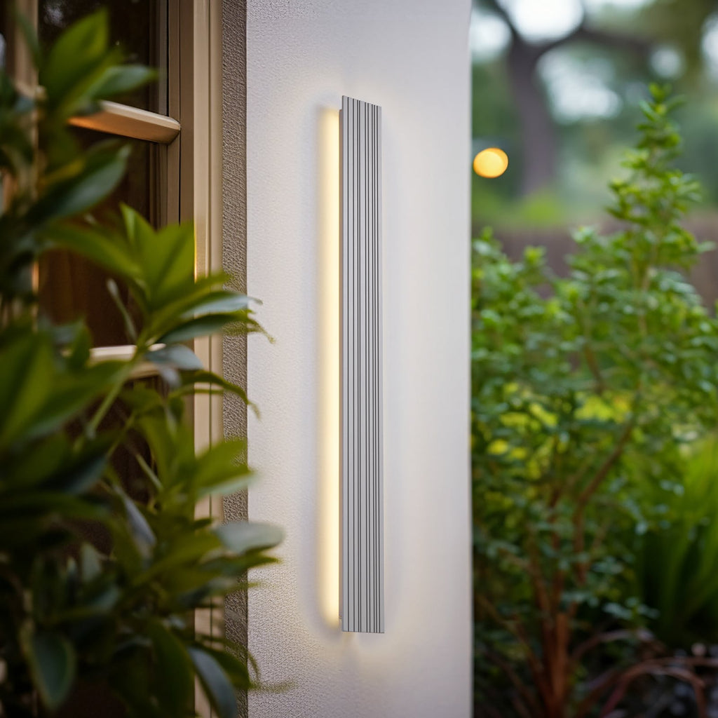 LED utevegglampe Melira aluminium 100 cm IP65 grå bakside
