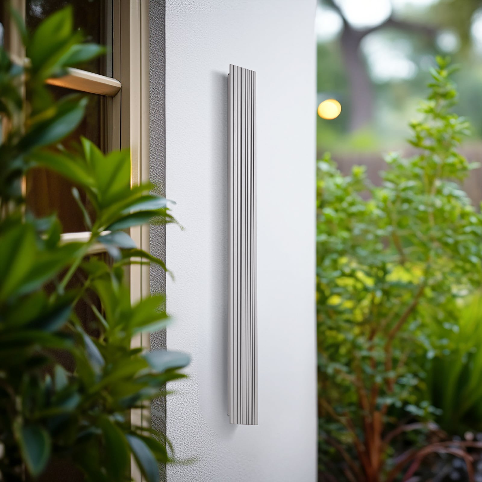 Montert LED utevegglampe Melira aluminium 100 cm IP65 grå på vegg