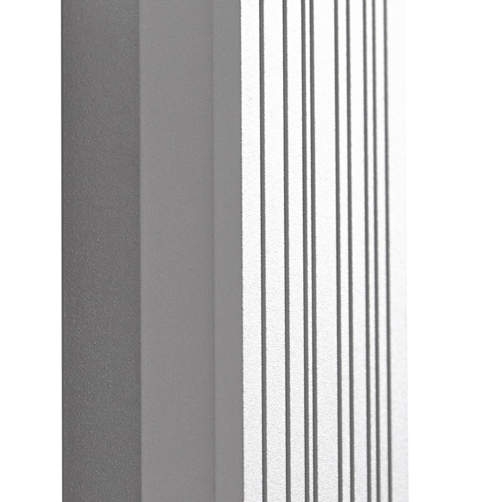 LED utevegglampe Melira aluminium 100 cm IP65 grå sideprofil