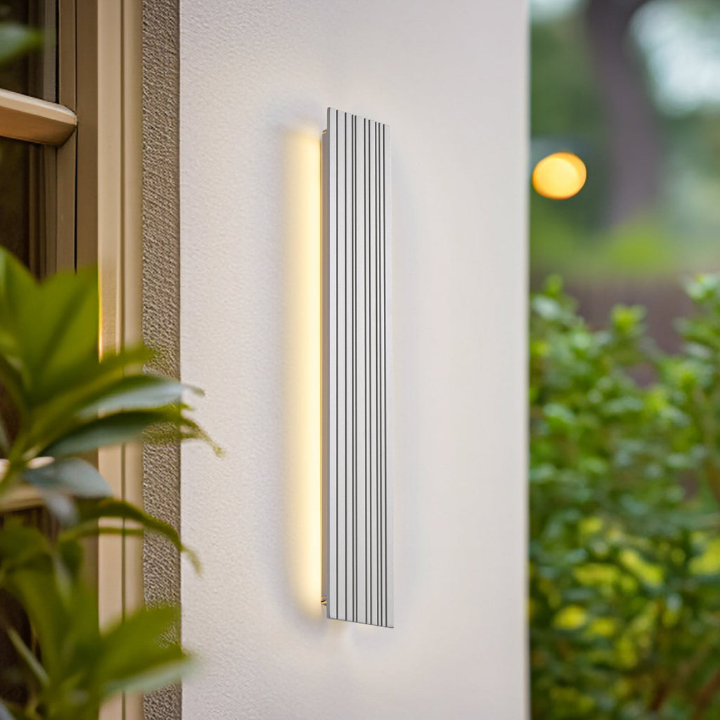 LED utevegglampe Melira grå aluminium 60 cm forfra