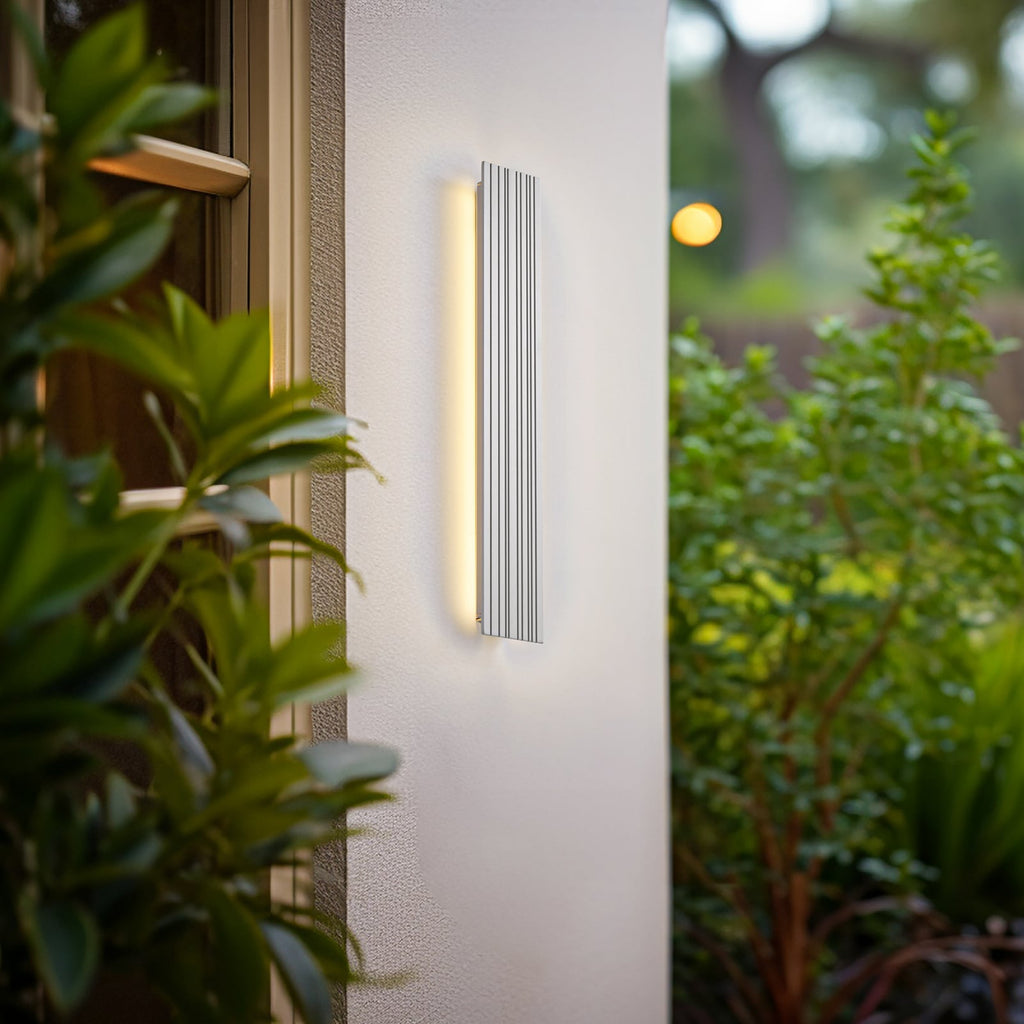 LED utevegglampe Melira grå aluminium 60 cm bakside