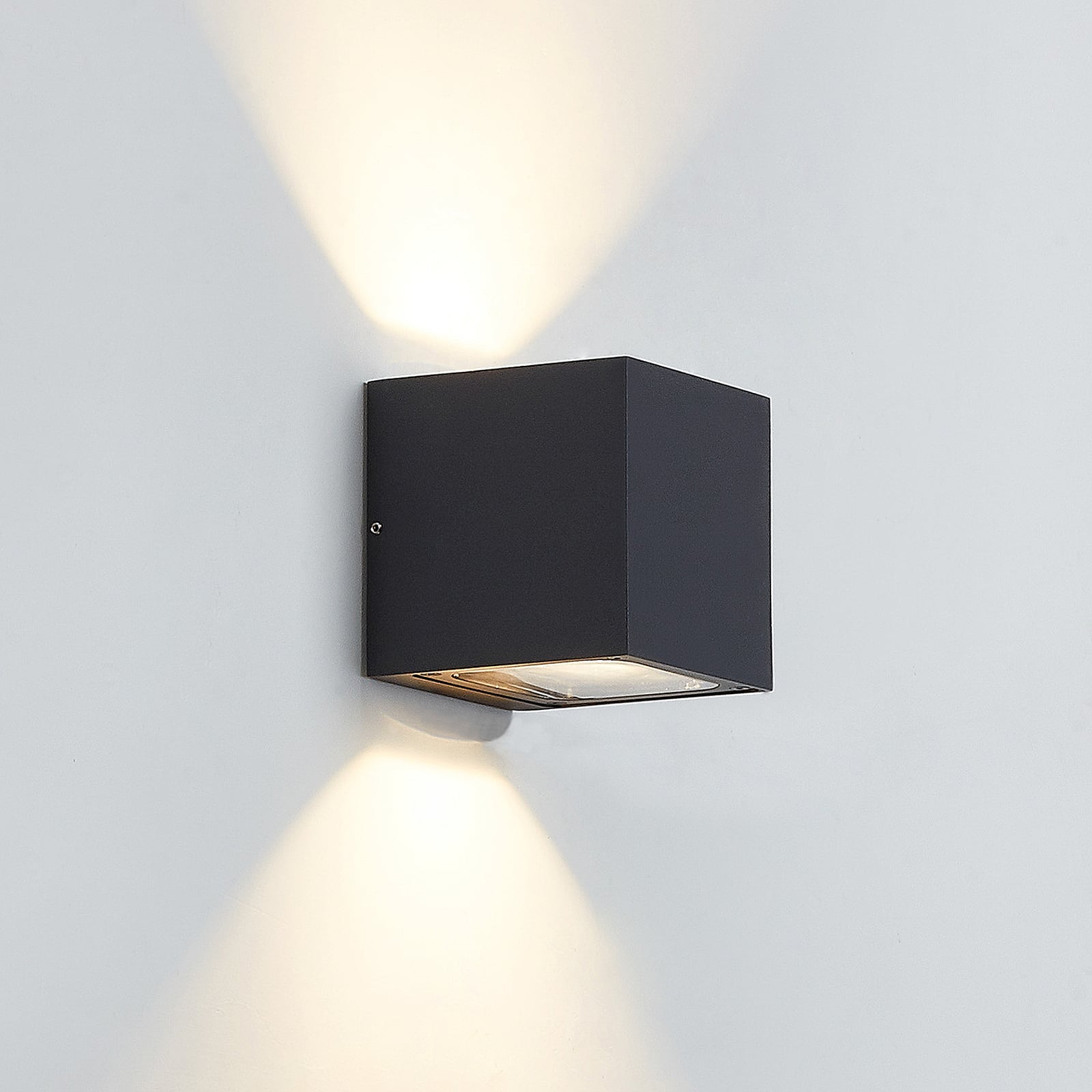 LED utevegglampe Merjem opp og ned 12 cm IP54 Lucande forside