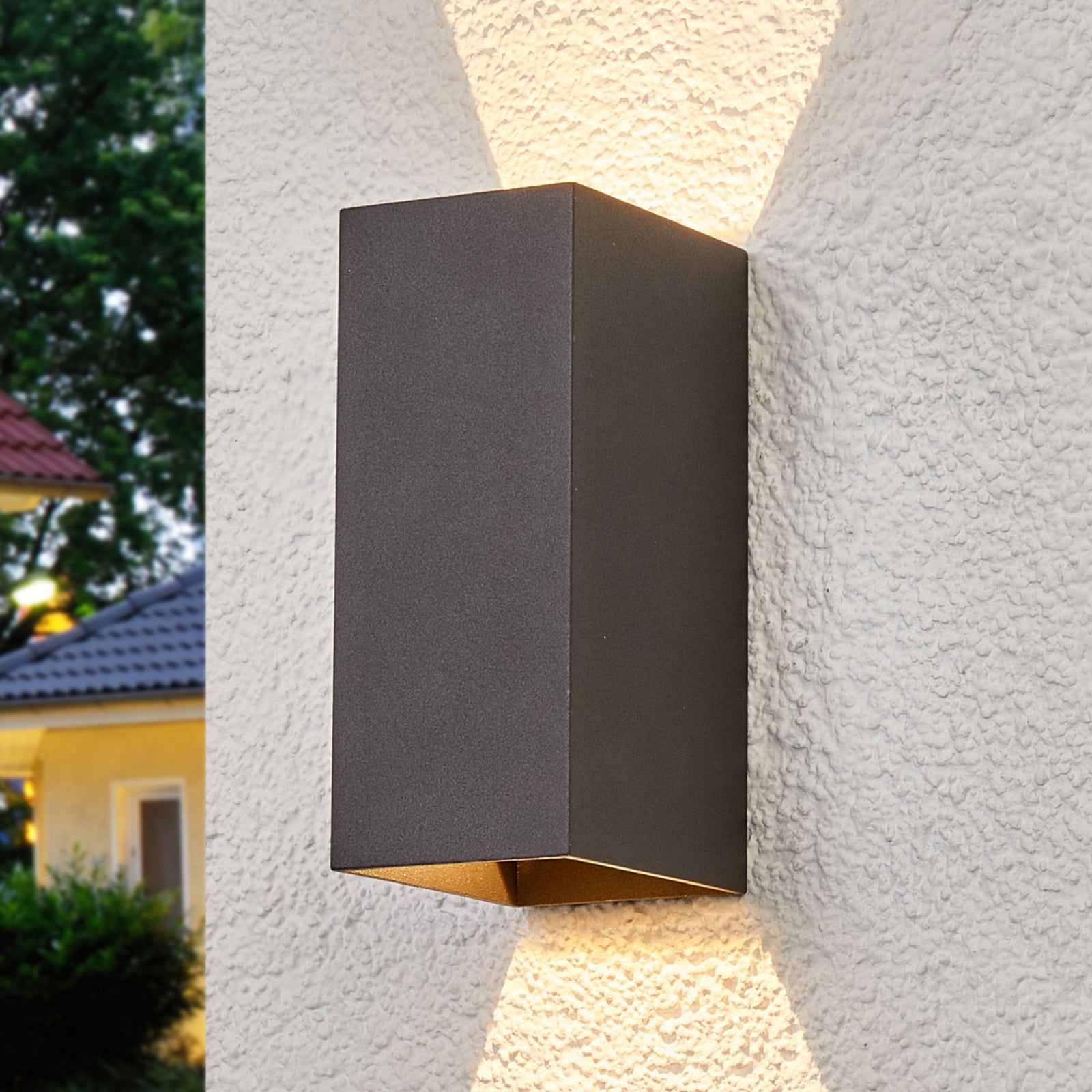 LED utevegglampe Mikka opp og ned antrasitt forfra