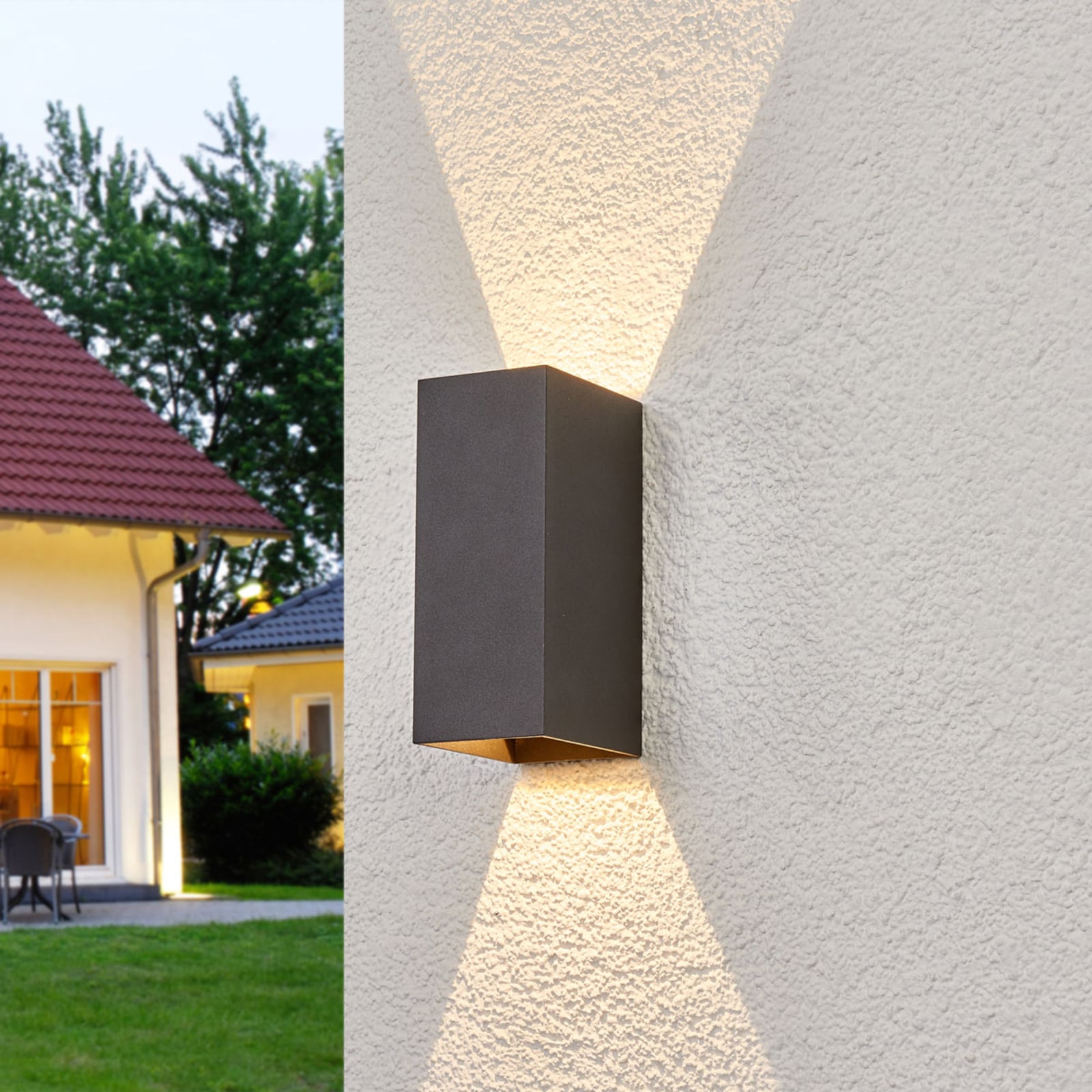 LED utevegglampe Mikka opp og ned antrasitt bakside