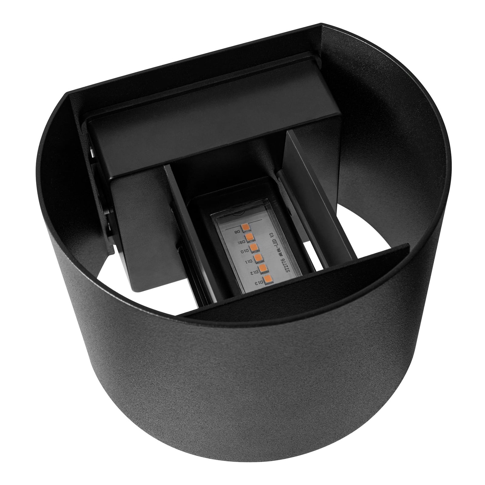 LED utevegglampe Milda opp og ned svart aluminium IP44 montert