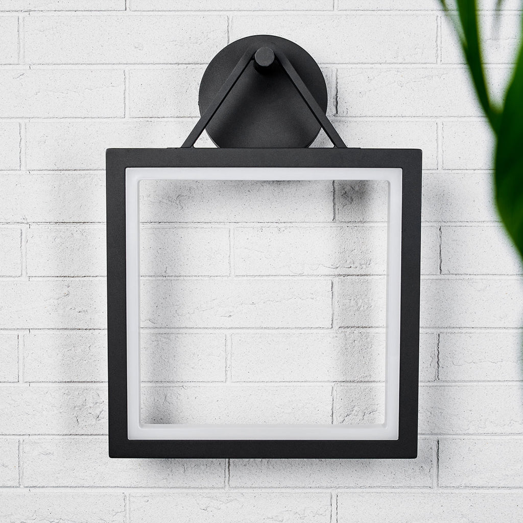 LED utevegglampe Mirco firkantet grafitt 11W IP65 montert på vegg
