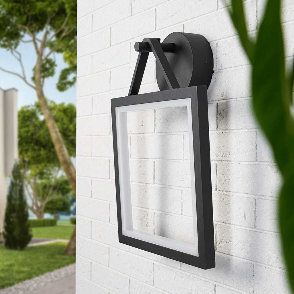 LED utevegglampe Mirco firkantet grafitt 11W IP65 nærbilde
