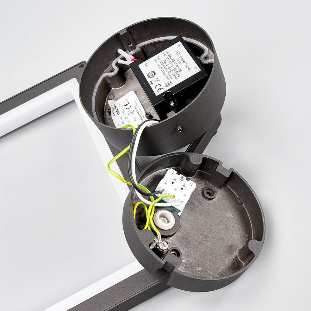 LED utevegglampe Mirco firkantet grafitt 11W IP65 lys i mørket