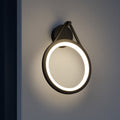 LED utevegglampe Mirco ringform 30 cm svart IP65 forfra
