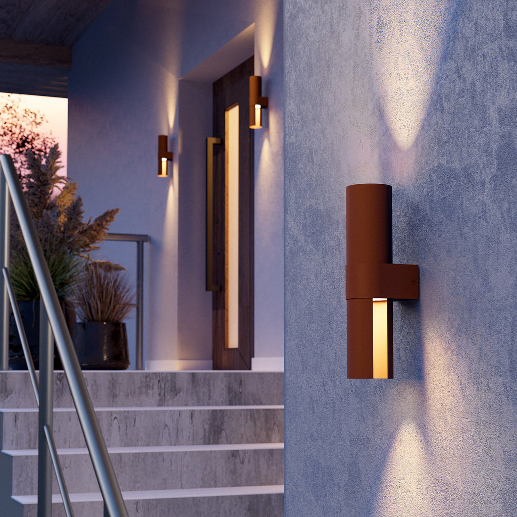 LED utevegglampe Montelauro rustfarget Ø8 cm IP44 - EGLO