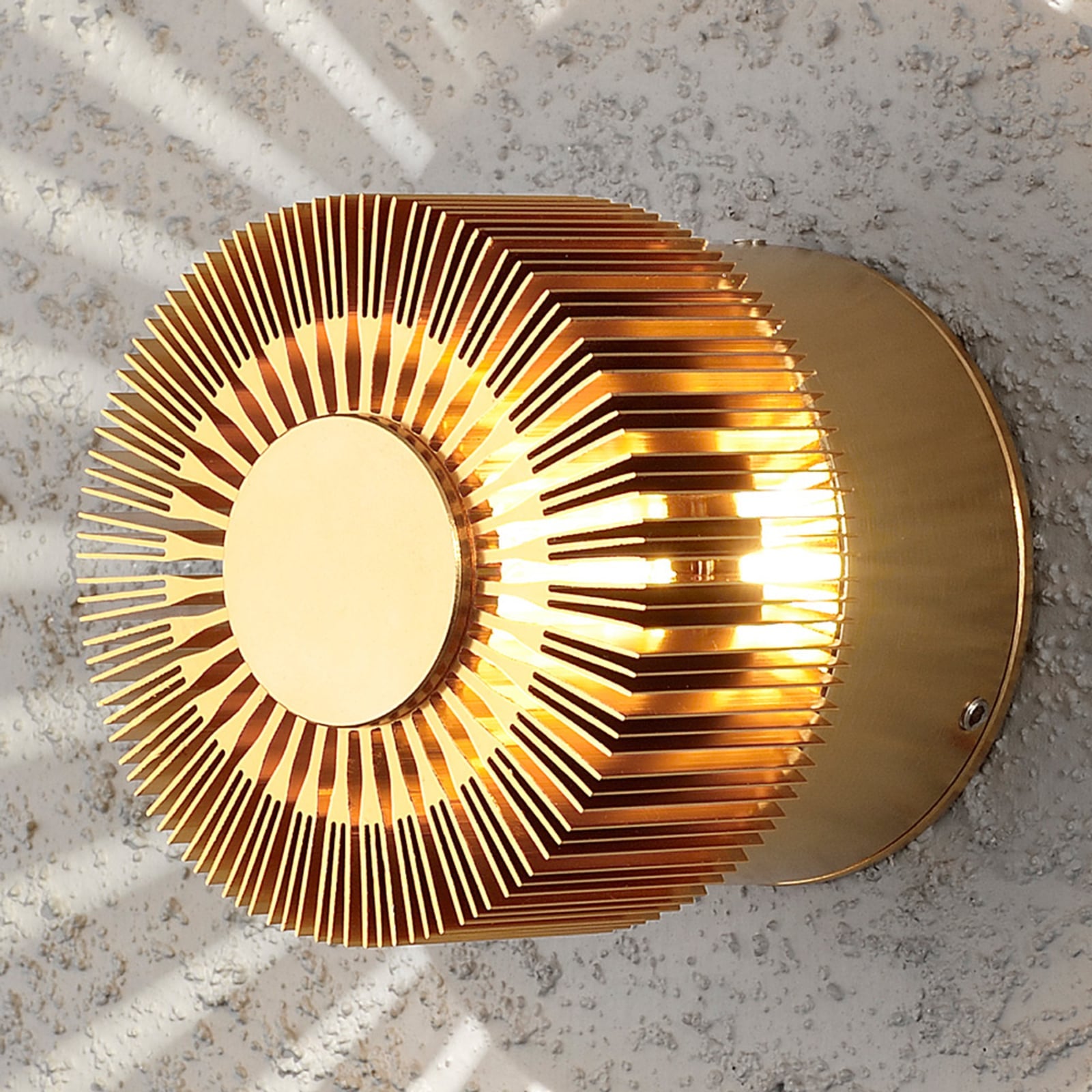 LED utevegglampe Monza rund bronse fra forfra