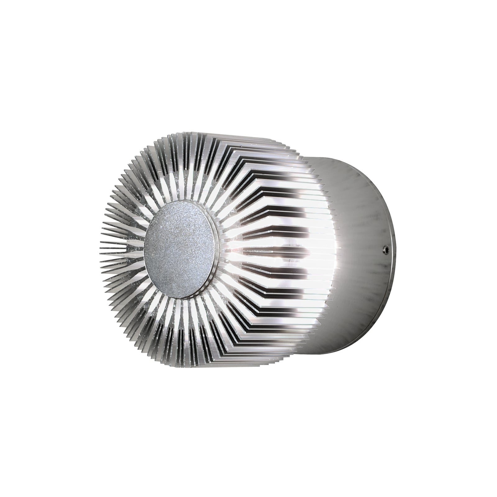 LED utevegglampe Monza rund sølv detalj