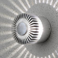 LED utevegglampe Monza rund sølv forside