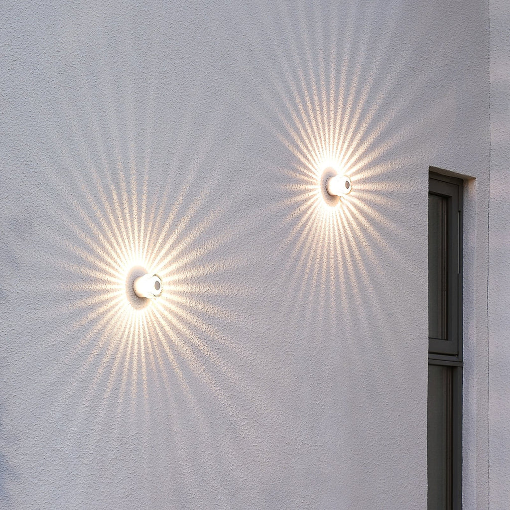 LED utevegglampe Monza rund sølv montert