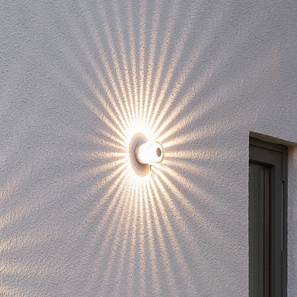 LED utevegglampe Monza rund sølv nærbilde