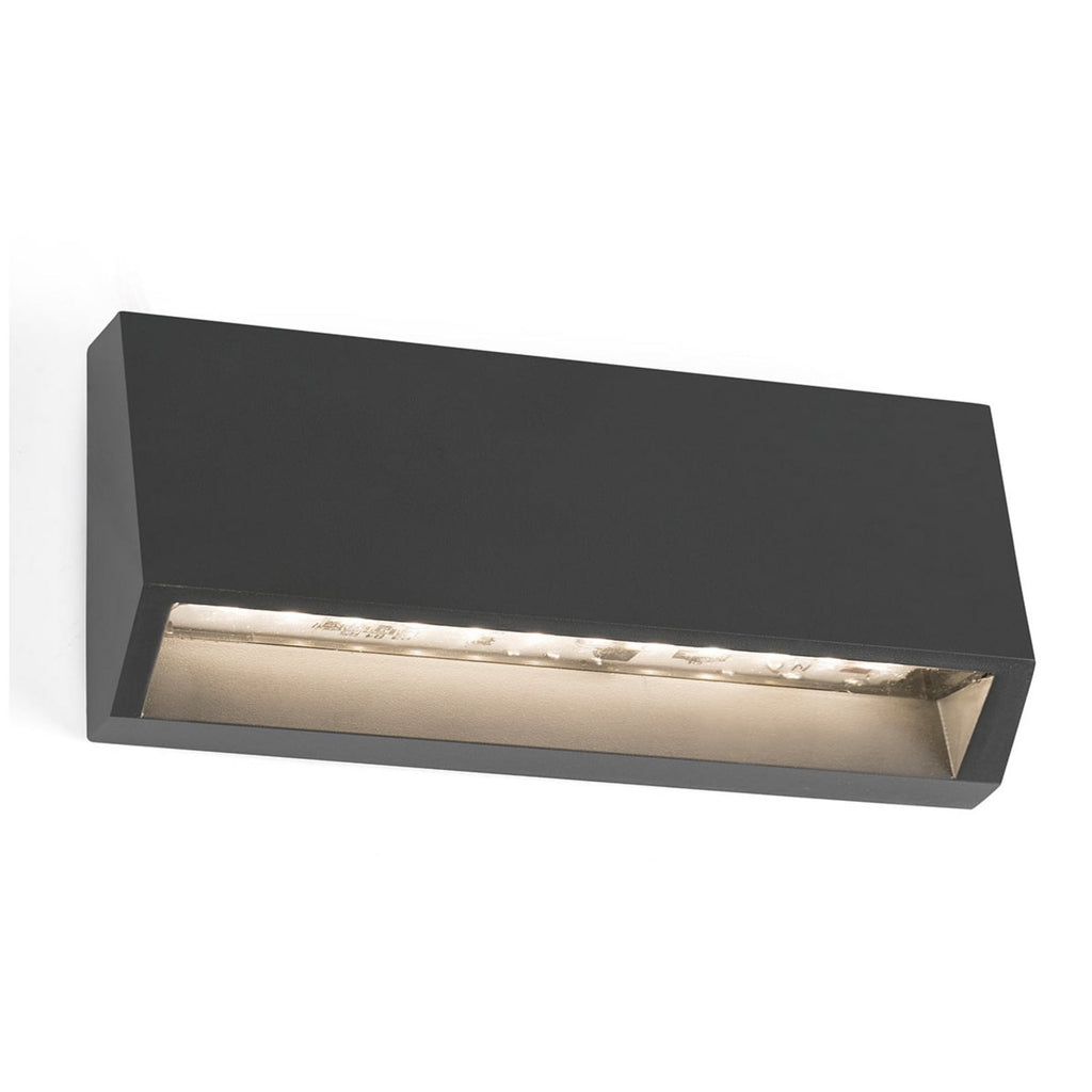 LED utevegglampe Must rektangulær mørkegrå 15,8 cm IP65 fra FARO BARCELONA forside