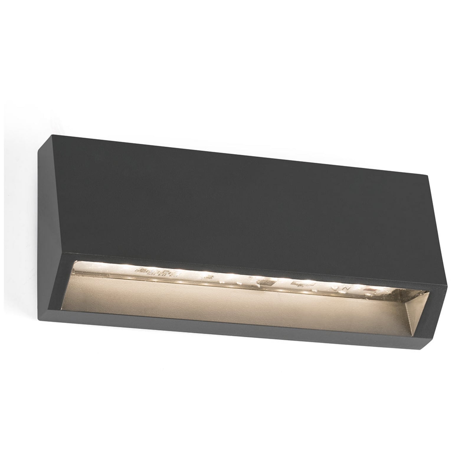 LED utevegglampe Must rektangulær mørkegrå 15,8 cm IP65 fra FARO BARCELONA forside