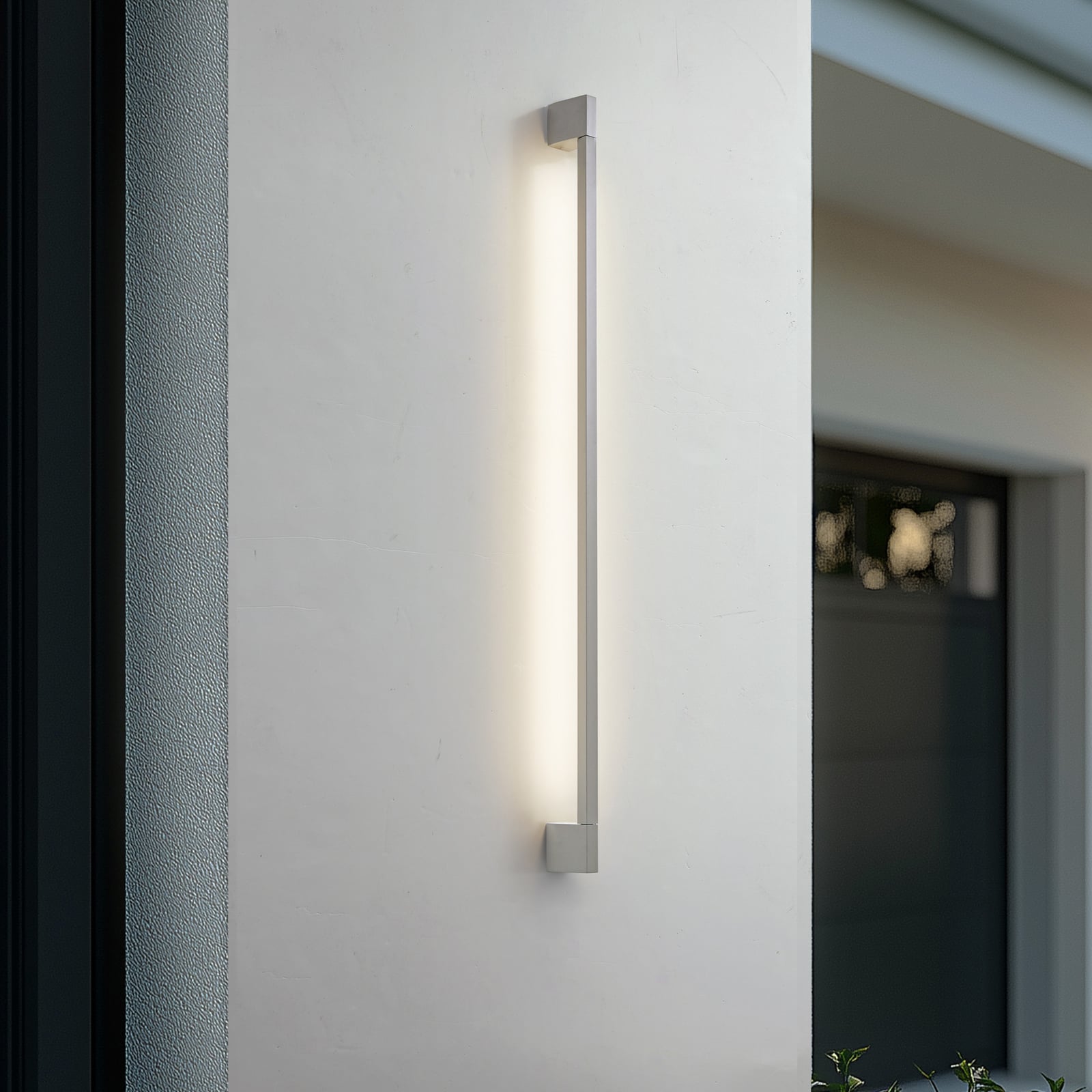 LED utevegglampe Neano steingrå aluminium 120 cm bakside