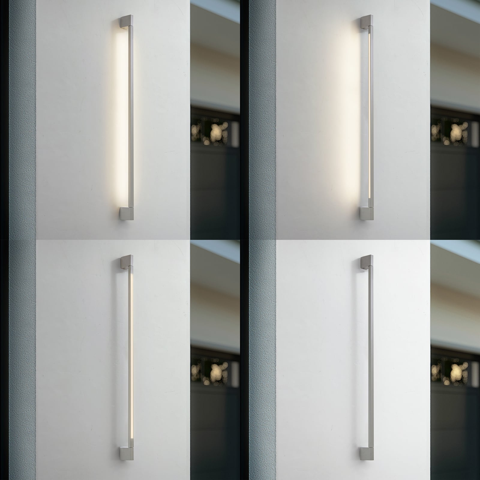 LED utevegglampe Neano steingrå aluminium 120 cm montert på vegg