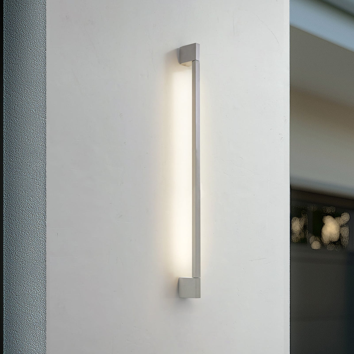 LED utevegglampe Neano steingrå aluminium 90 cm forfra