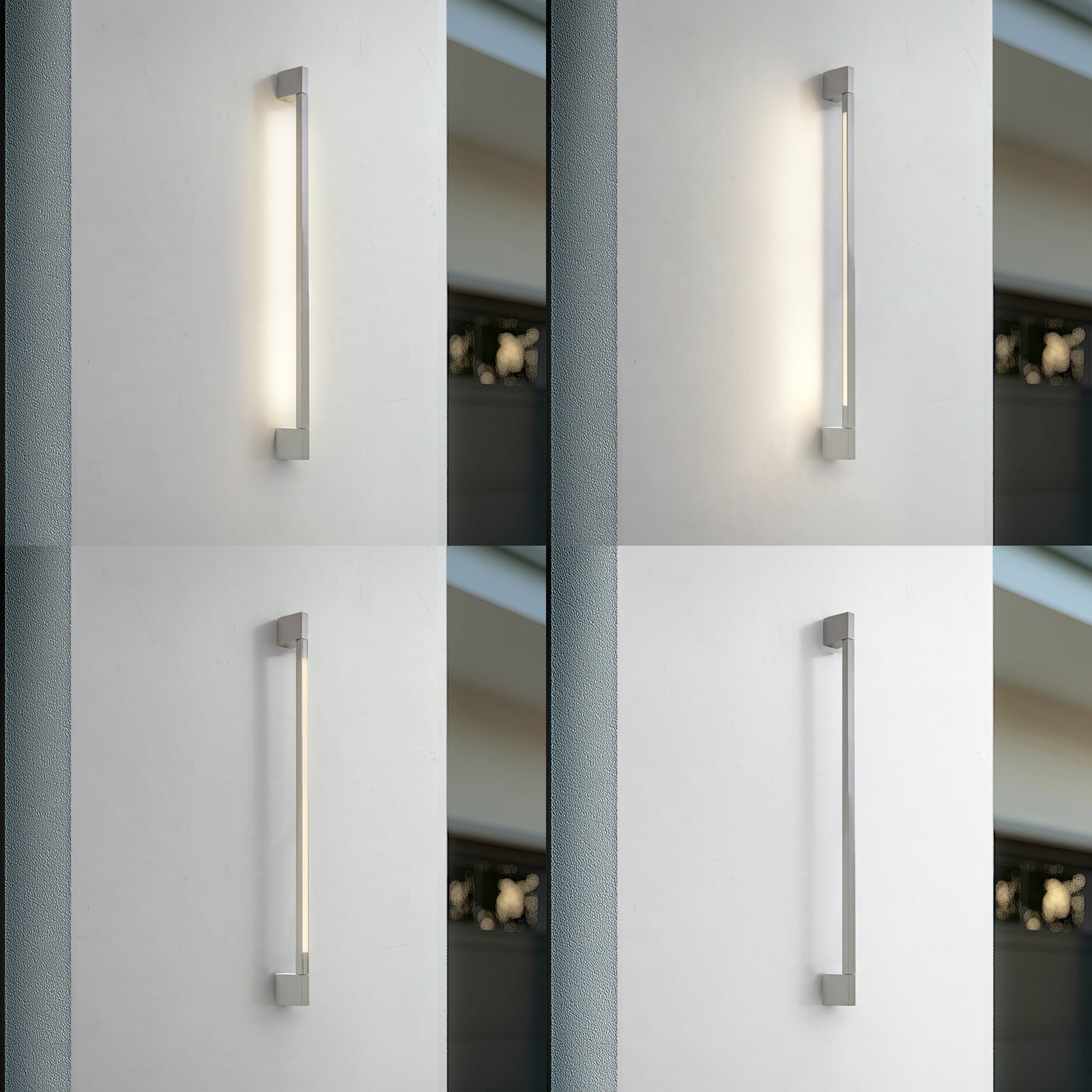 LED utevegglampe Neano steingrå aluminium 90 cm montert