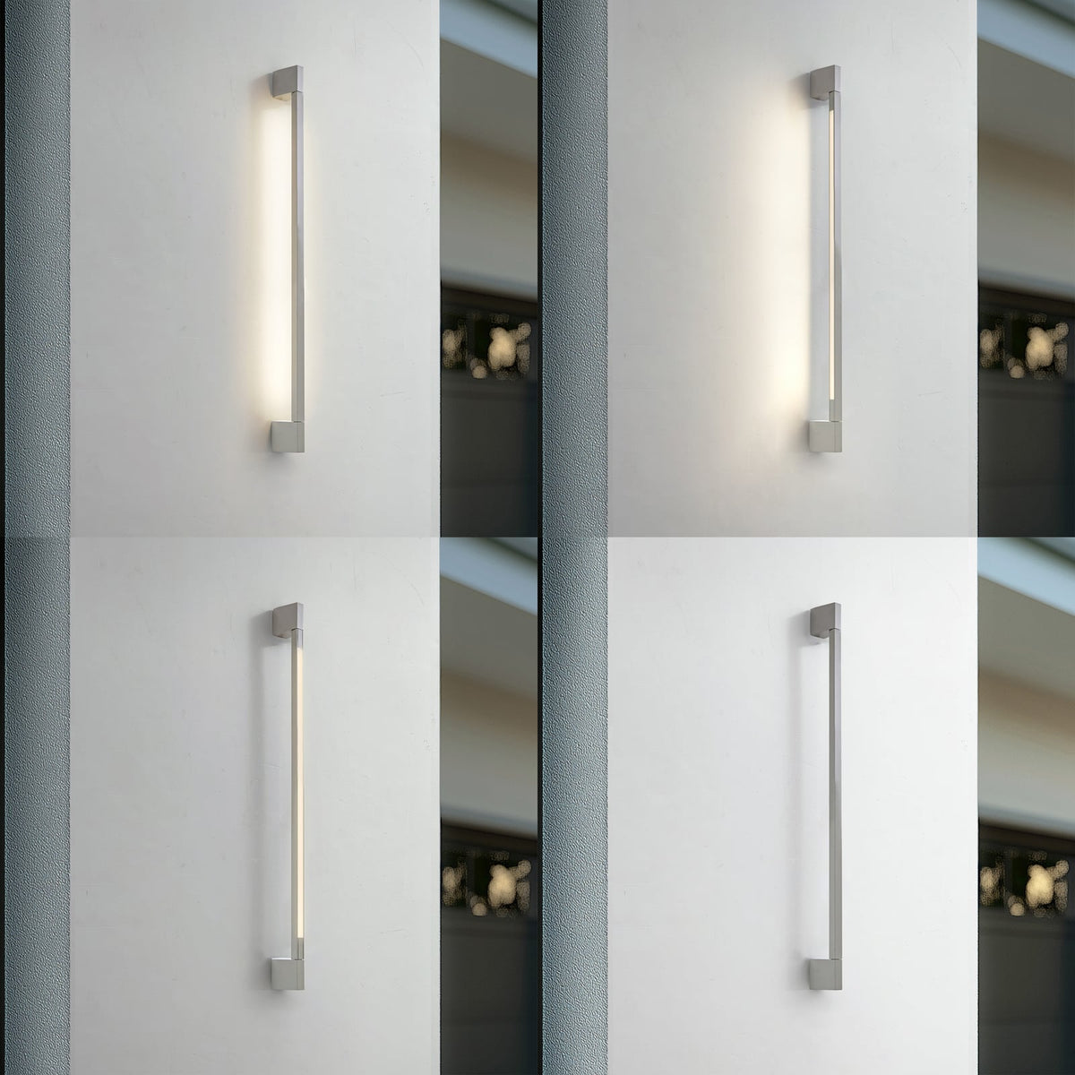 LED utevegglampe Neano steingrå aluminium 90 cm montert