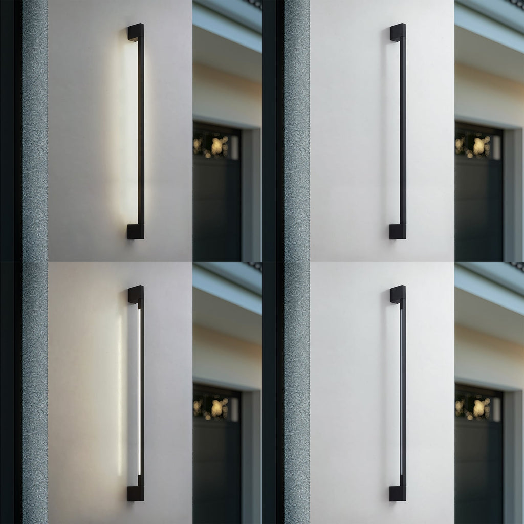LED utevegglampe Neano svart aluminium 120 cm detalj av leuchtenkopf
