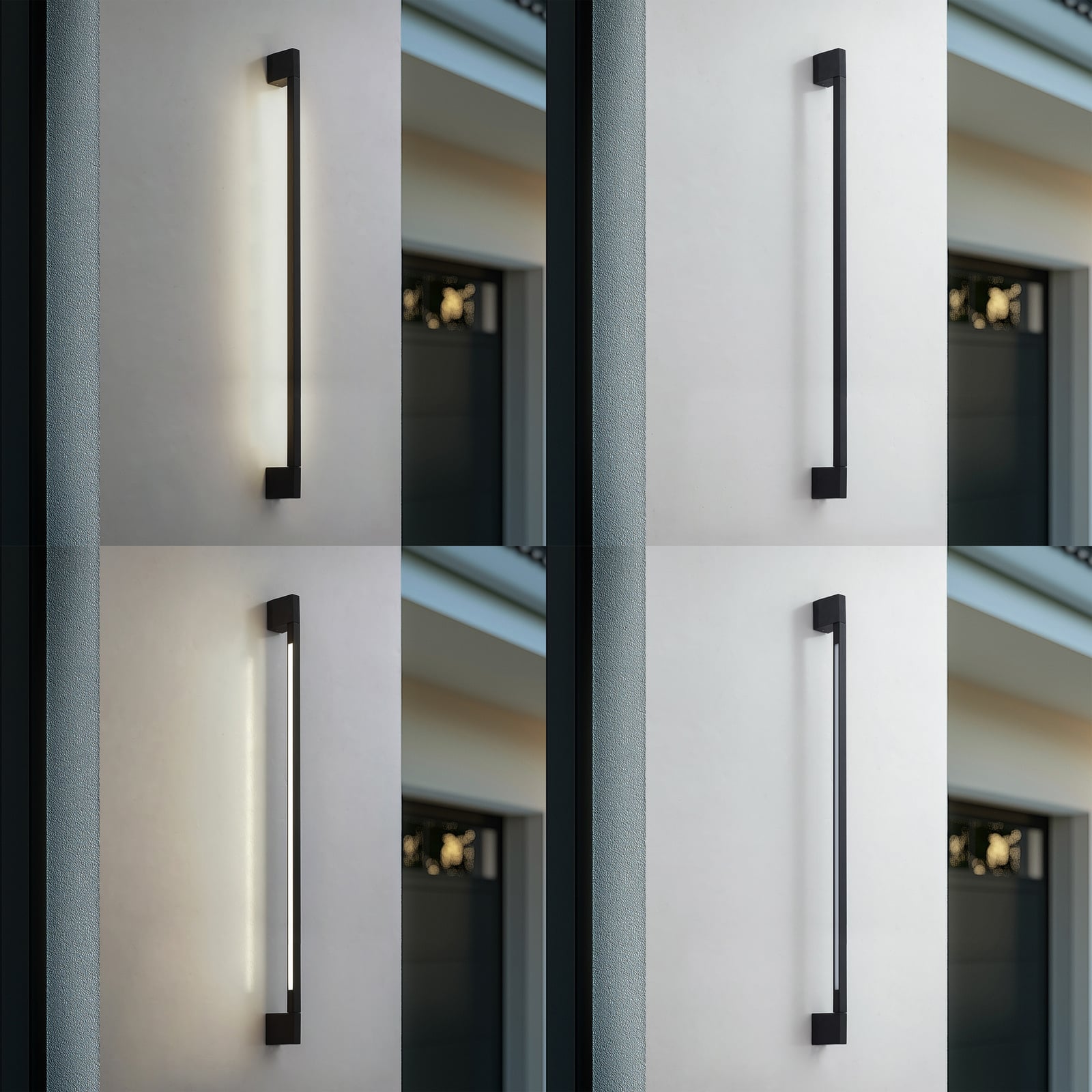 LED utevegglampe Neano svart aluminium 120 cm detalj av leuchtenkopf