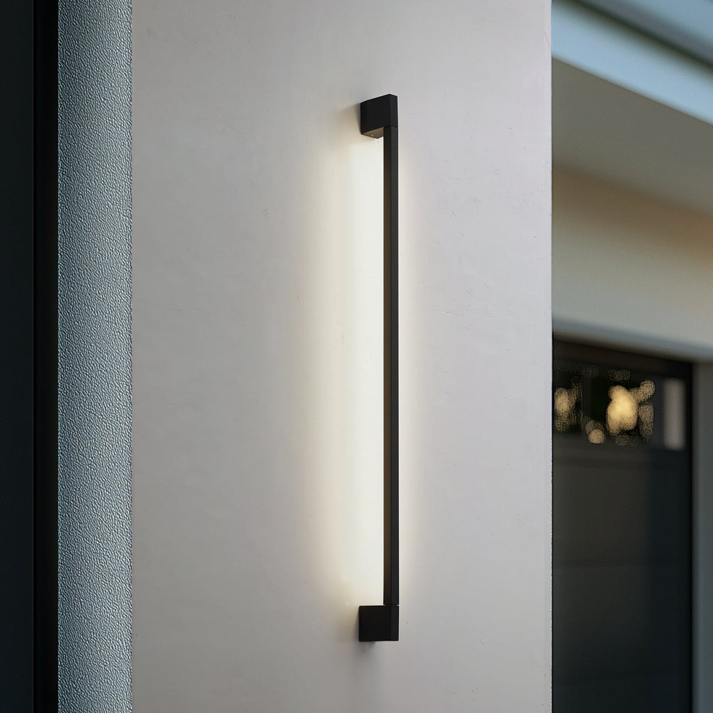 LED utevegglampe Neano svart aluminium 120 cm forfra