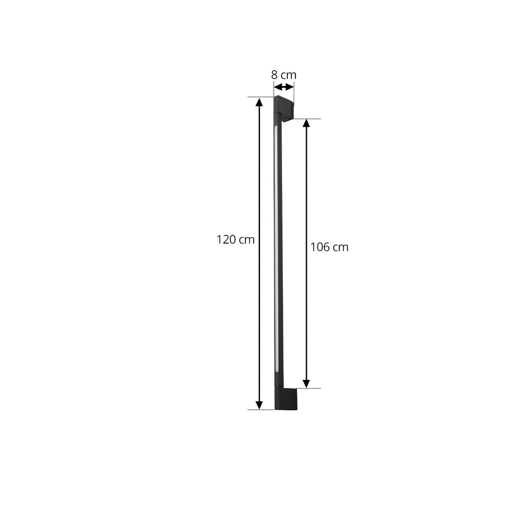 LED utevegglampe Neano svart aluminium 120 cm nærbilde av materiale