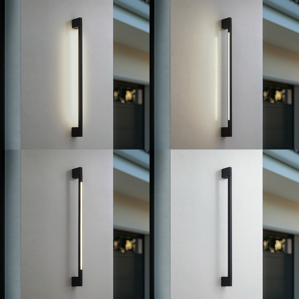Detalj av LED utevegglampe Neano svart aluminium 90 cm