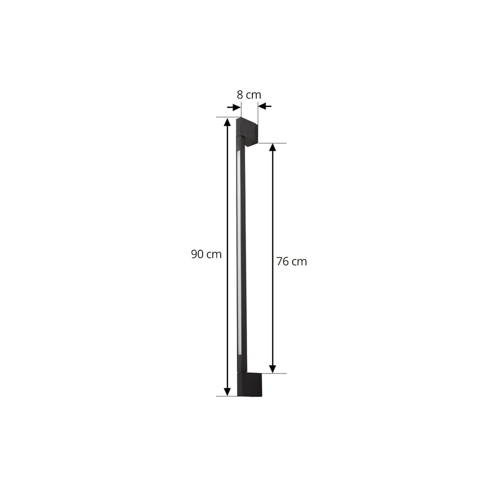 Nærbilde av LED utevegglampe Neano svart aluminium 90 cm
