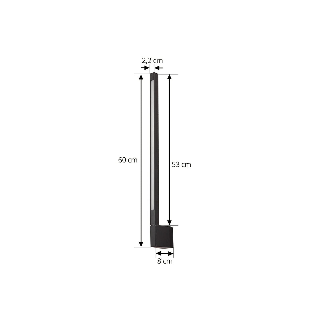 Nærbilde av LED utevegglampe Neano svart justerbar 60 cm IP54