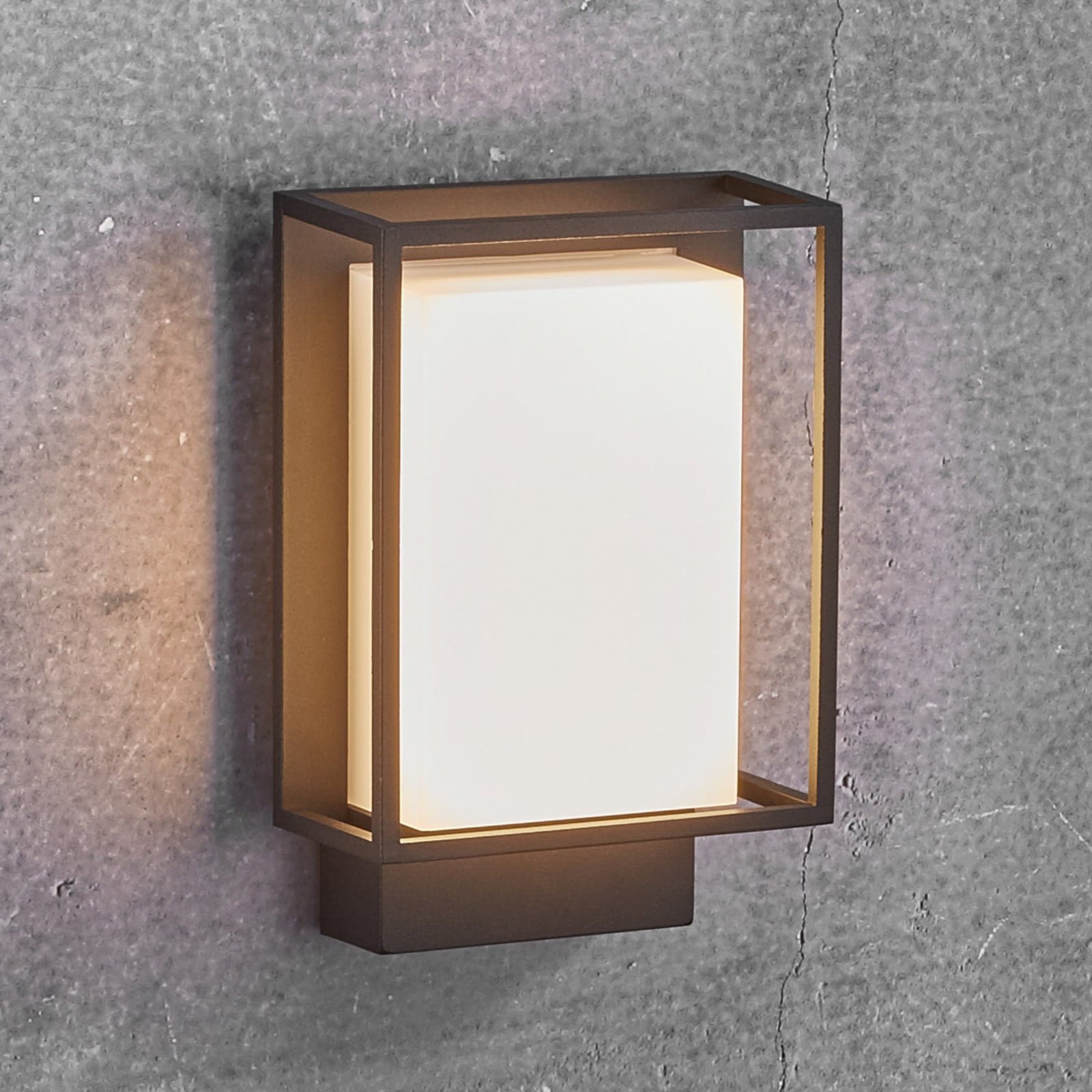LED utevegglampe Nestor svart aluminium IP44 forfra