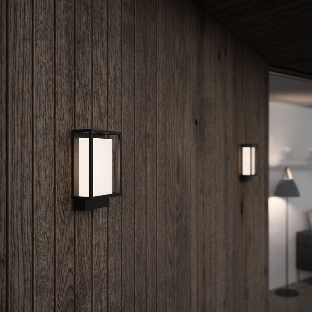 LED utevegglampe Nestor svart aluminium IP44 bakside