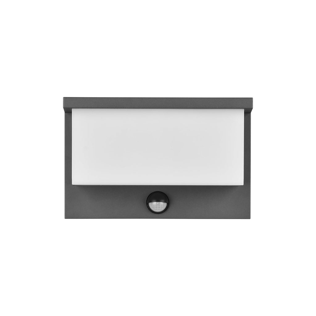 LED utevegglampe Nestos med bevegelsessensor antrasitt IP54 bakside
