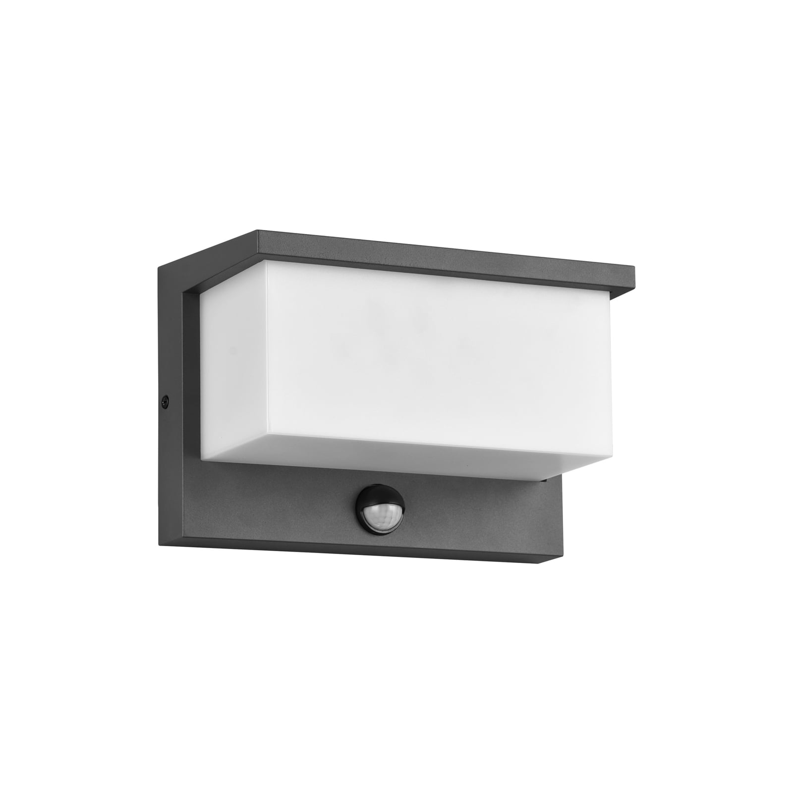 LED utevegglampe Nestos med bevegelsessensor antrasitt IP54 aluminiumsdetalj