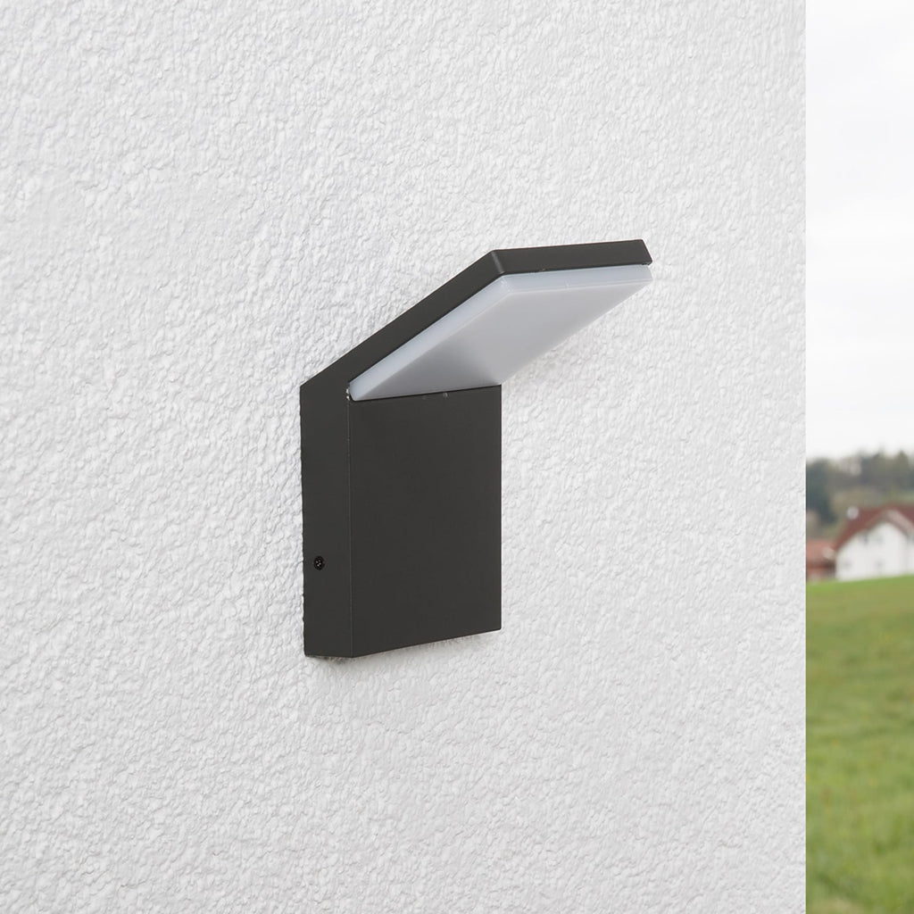 LED utevegglampe Nevio antrasitt aluminium bakside