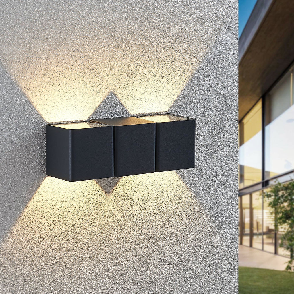 LED utevegglampe Niclas opp og ned aluminium IP54 bakside