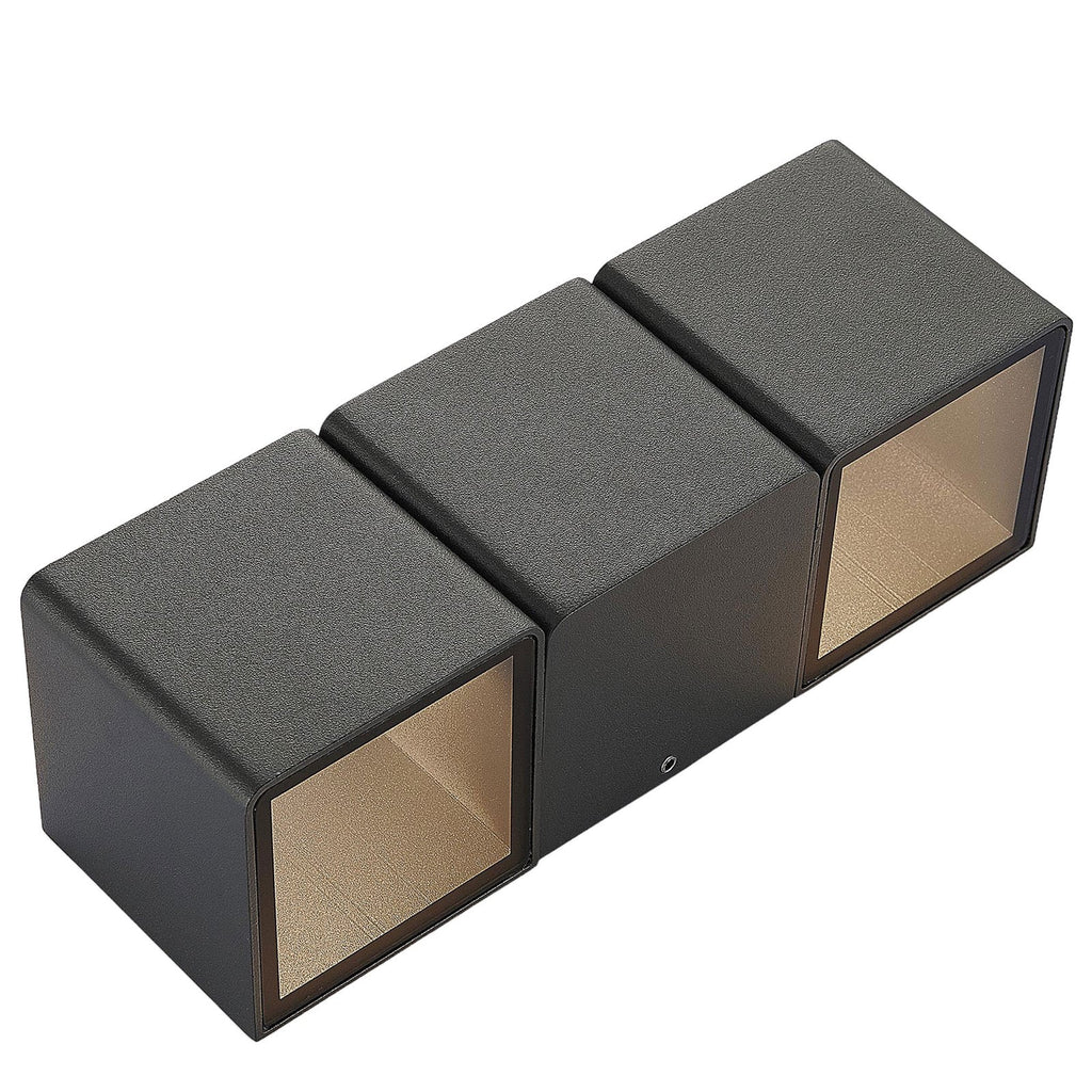 LED utevegglampe Niclas opp og ned aluminium IP54 lysbilde nedover