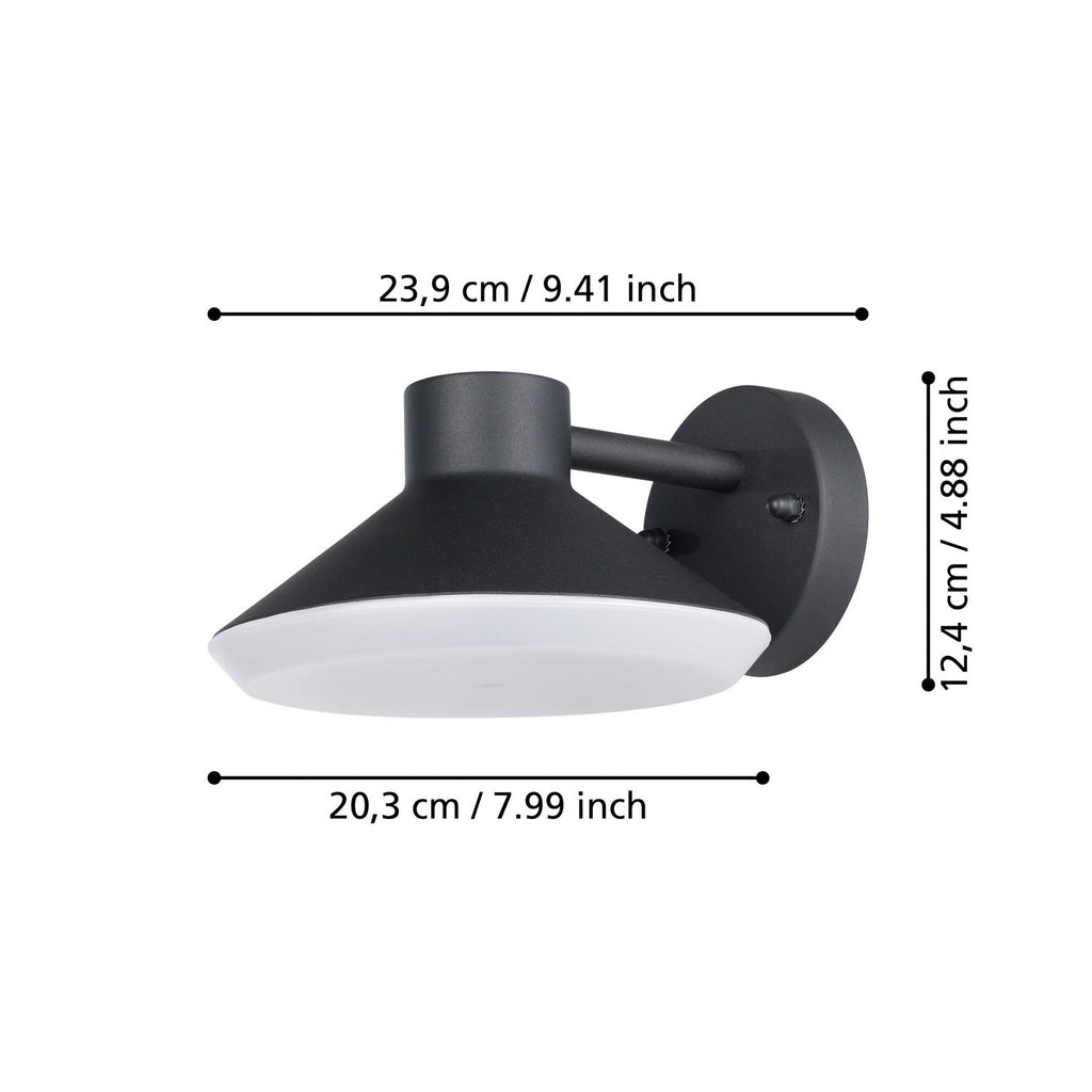 LED utevegglampe Ninnarella svart hvit nærbilde av lyskilde