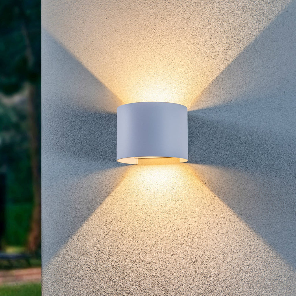 LED utevegglampe Nivar rund hvit metall IP54 bakside