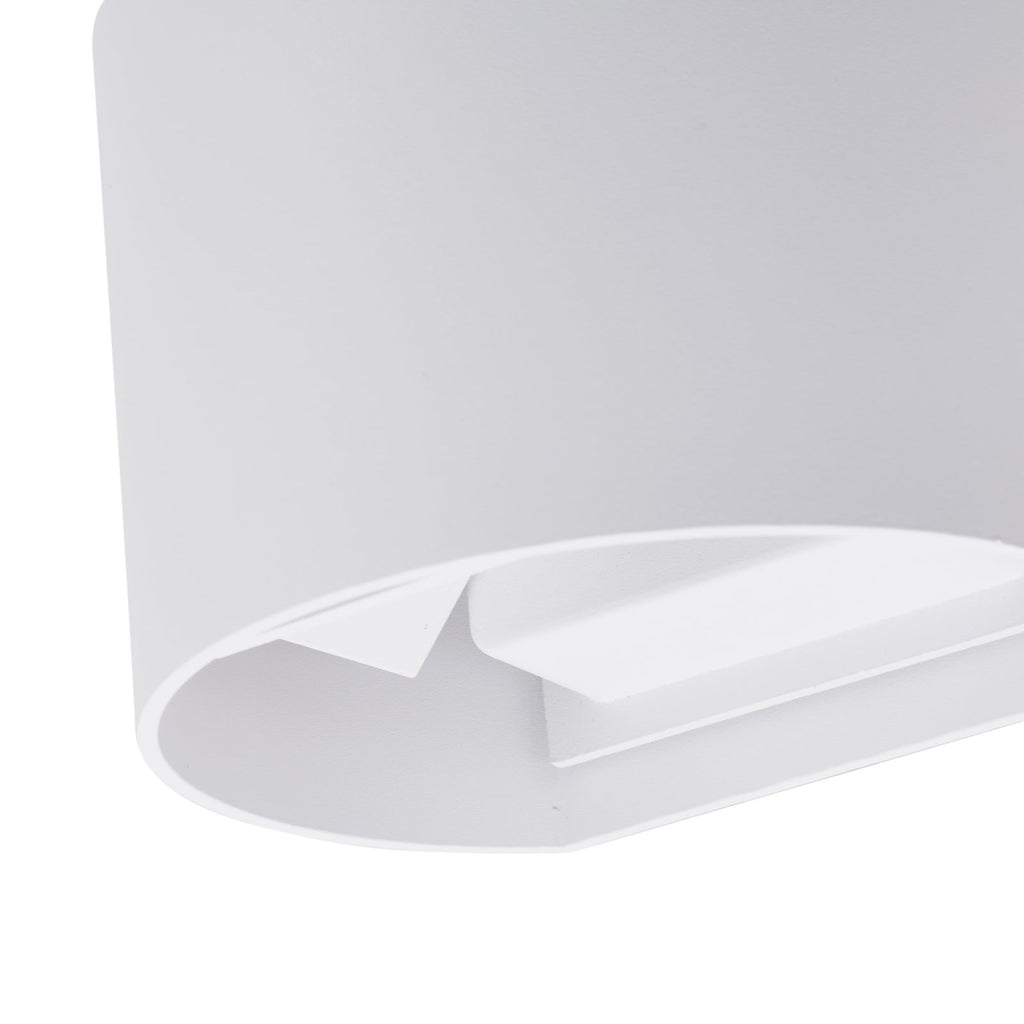 LED utevegglampe Nivar rund hvit metall IP54 sideprofil