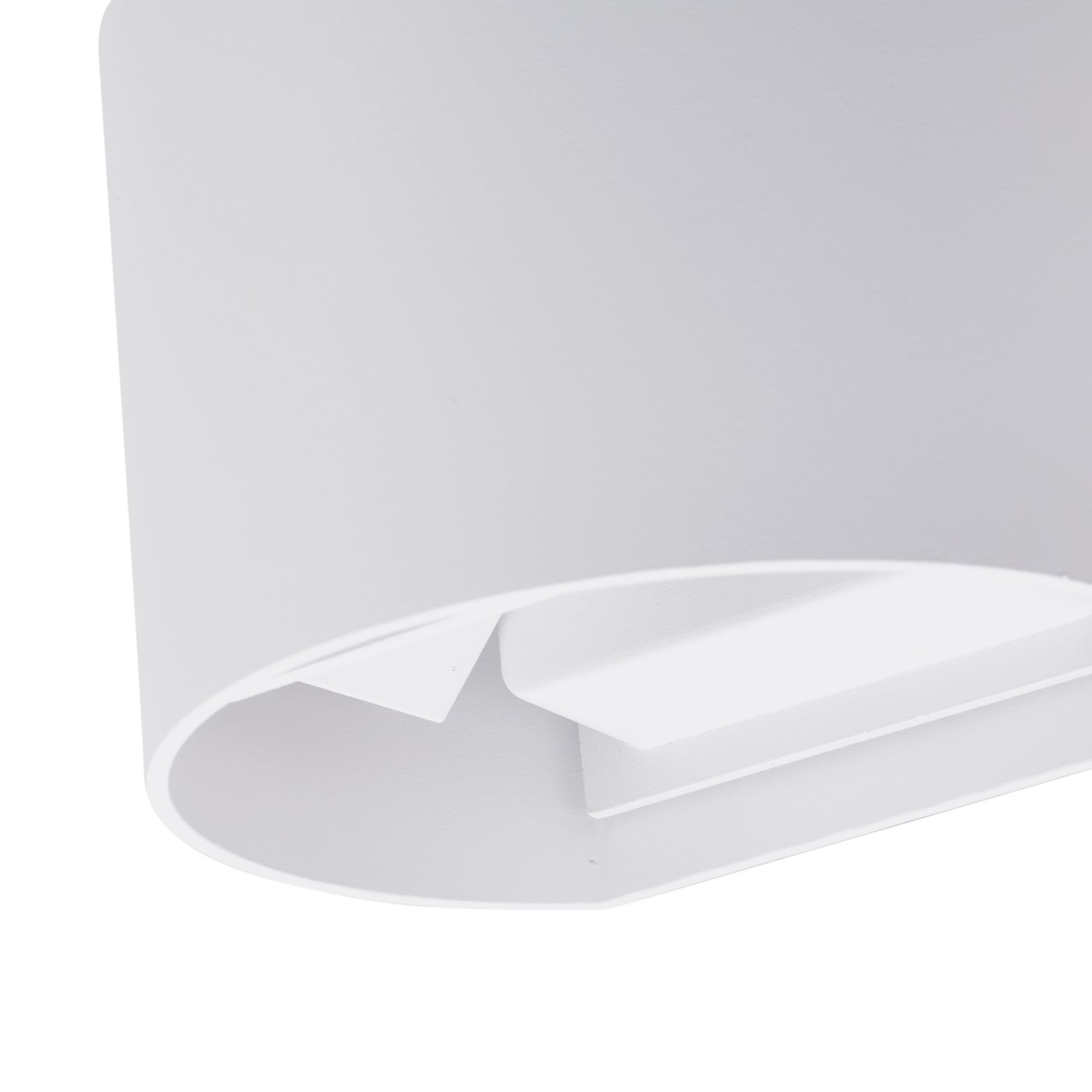 LED utevegglampe Nivar rund hvit metall IP54 sideprofil