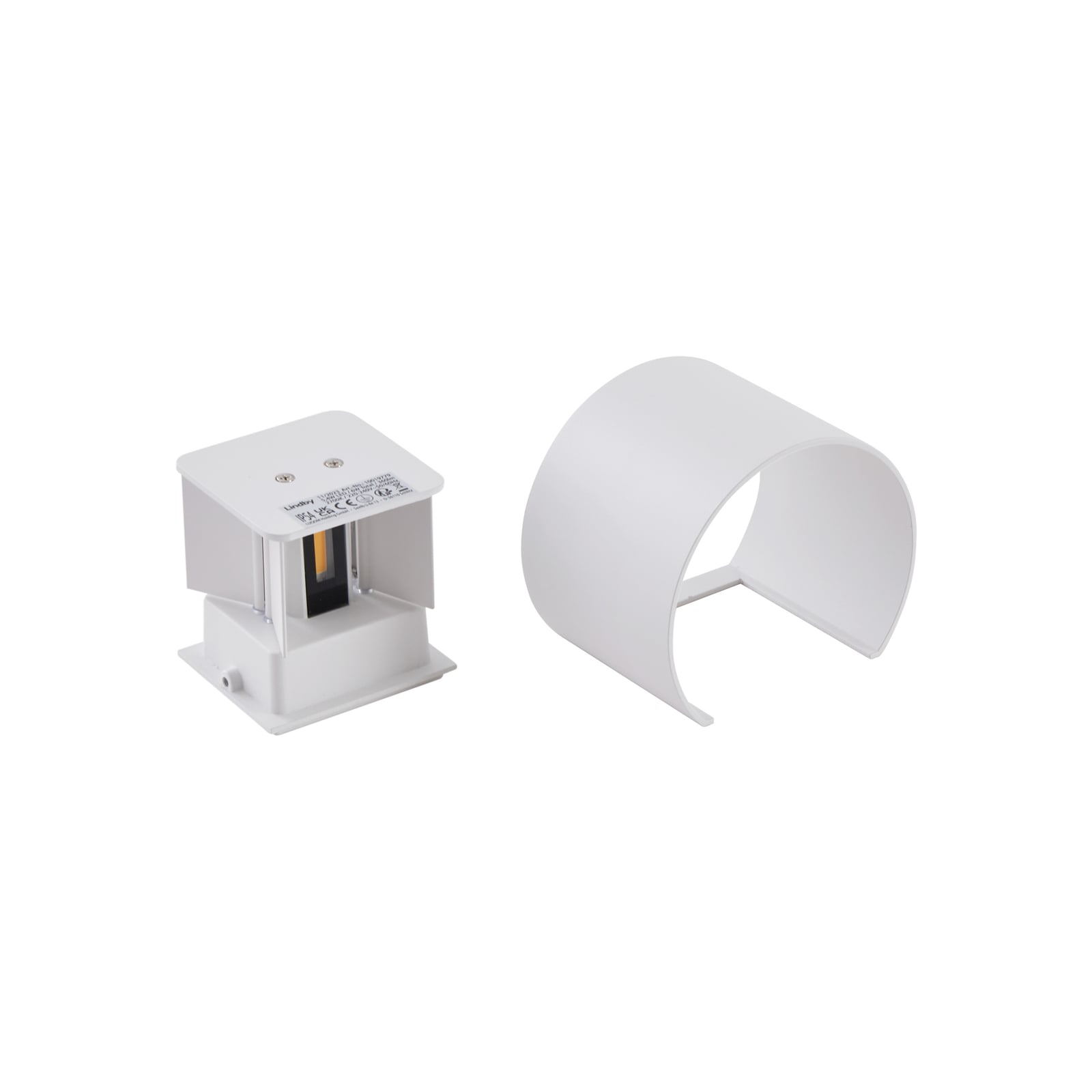 LED utevegglampe Nivar rund hvit metall IP54 stemningsbilde